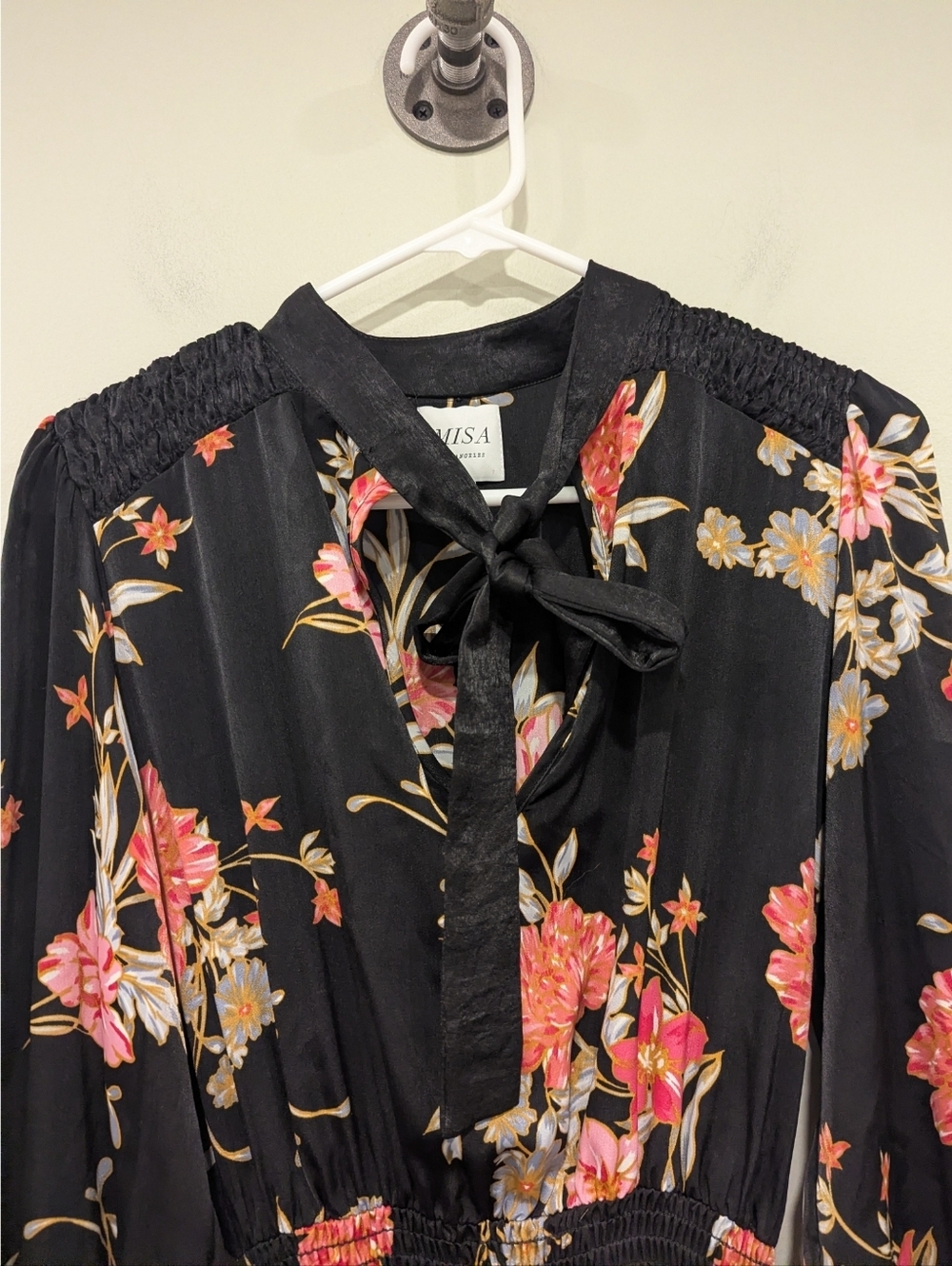 Misa Los Angeles Iyana Tie Neck Floral Mini Dress Size XS - Picture 5 of 8